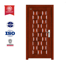 Новейшая конструкционная стальная защитная дверь / дверной металл / плоский дизайн стальная деревянная бронированная дверь